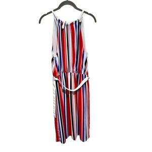 The Limited Striped Dress PM Petite Medium Sleeveless Belted‎ Summer Party